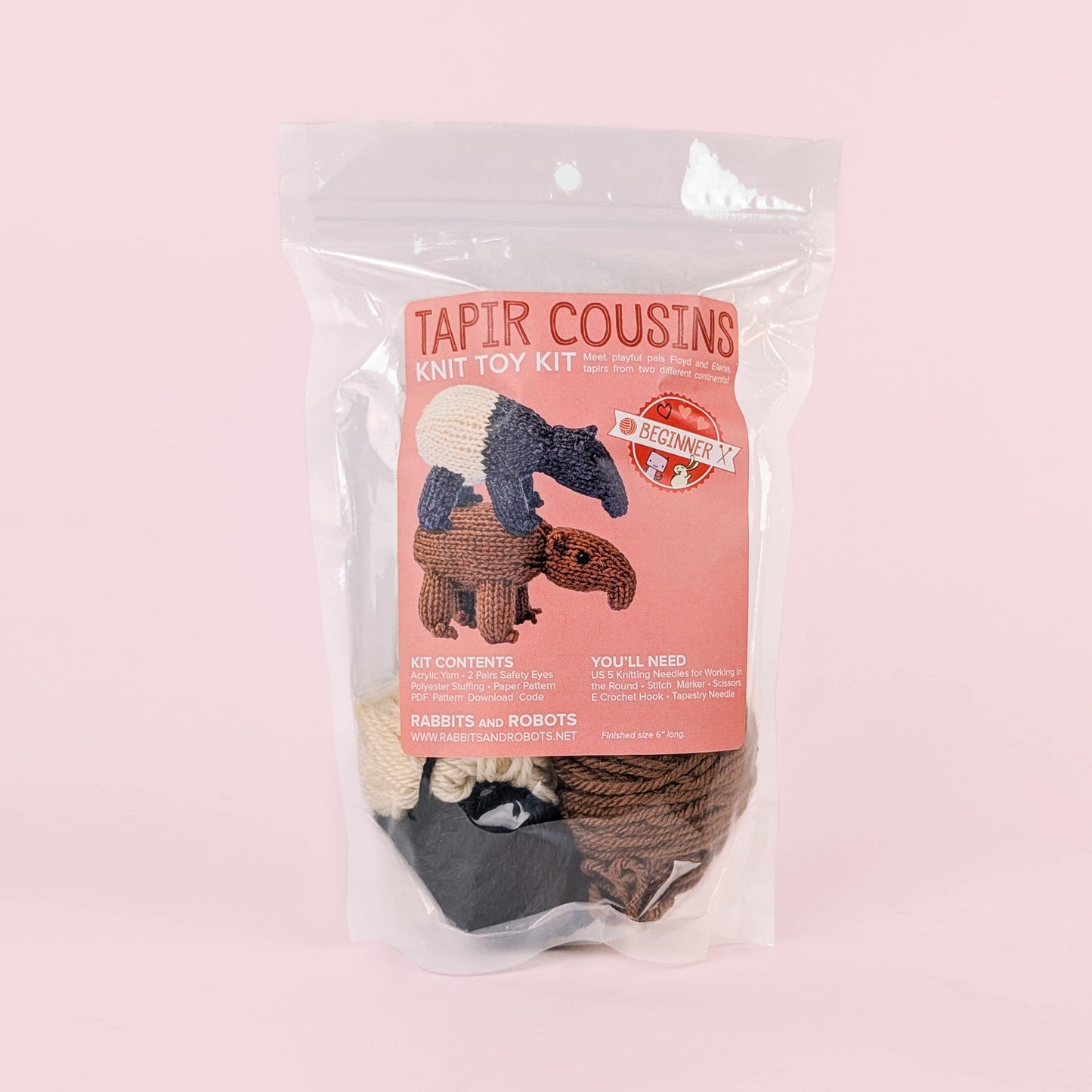 Floyd and Elena Mini Tapirs Knitting Kit