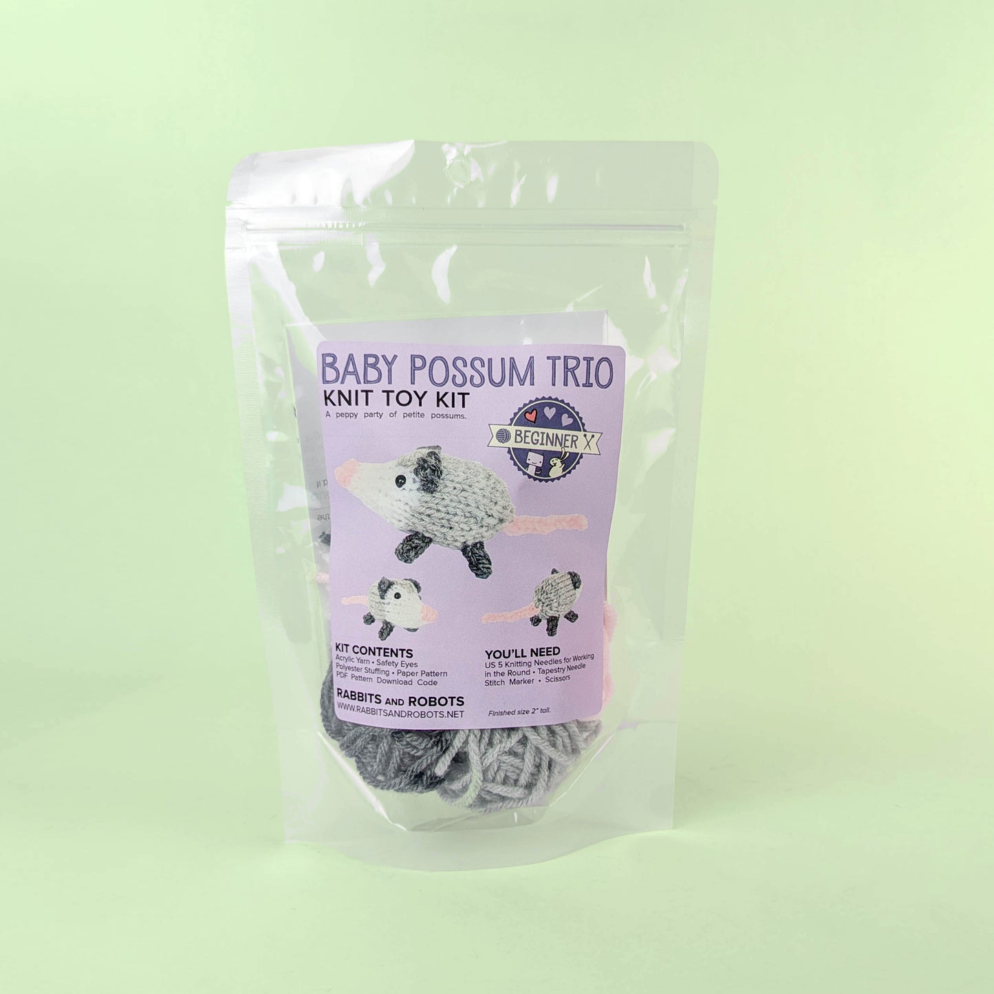 Baby Possum Trio Knitting Kit