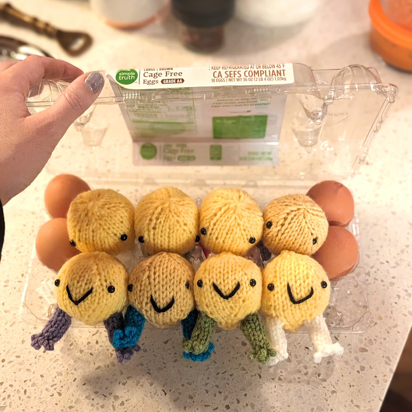 Sunny Side Up Egg Yolk Knitting Pattern