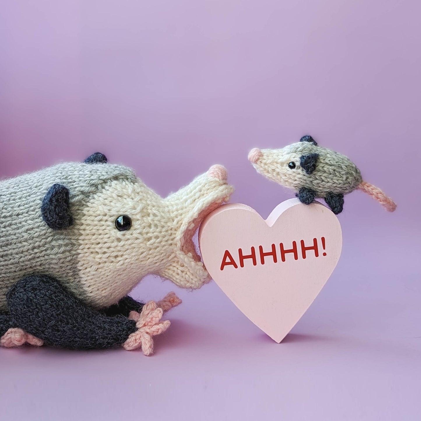 Opossum Family Knitting Pattern