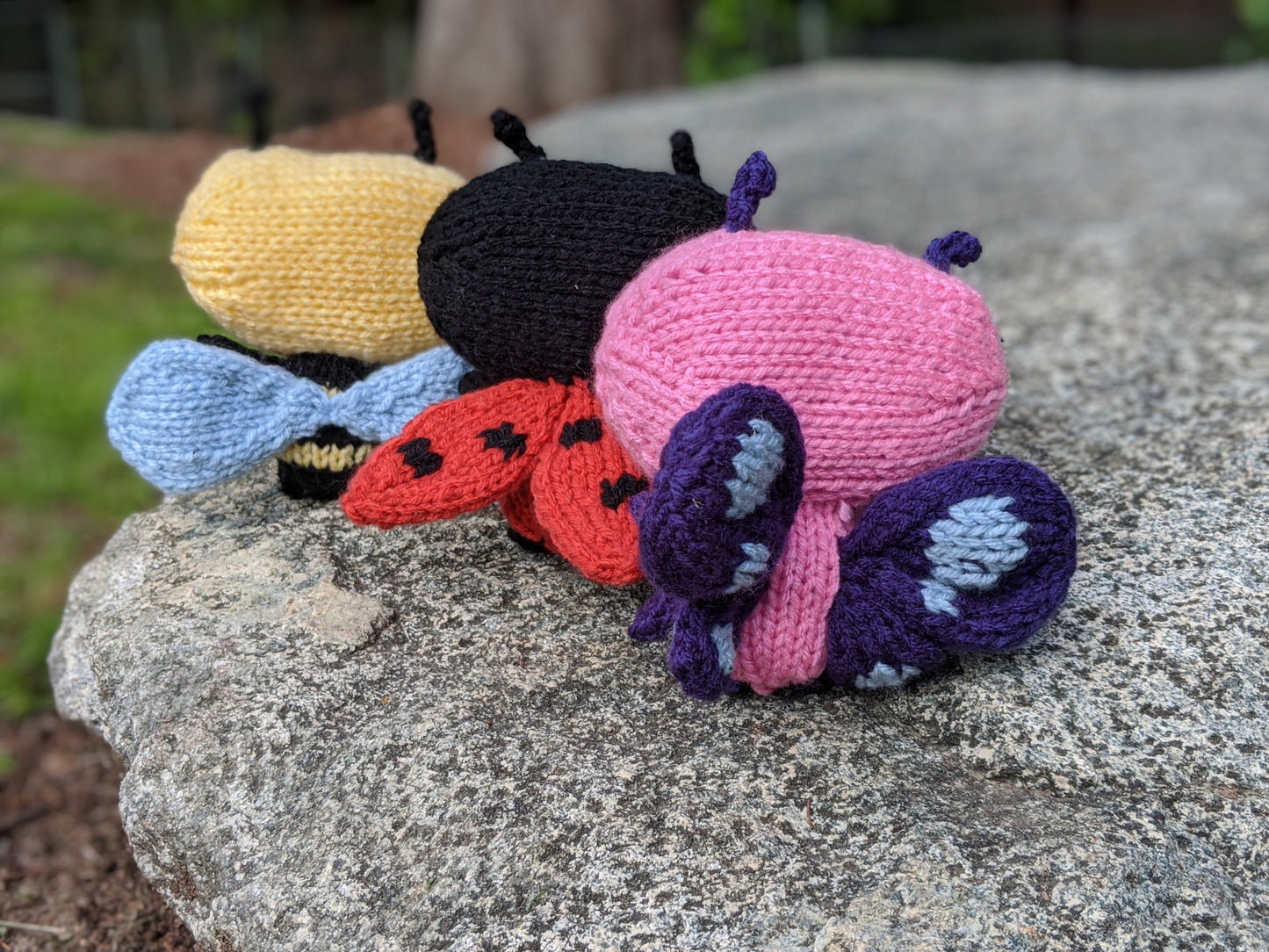 Big Bug Bundle - Bee, Butterfly, Ladybug - Knitting Pattern