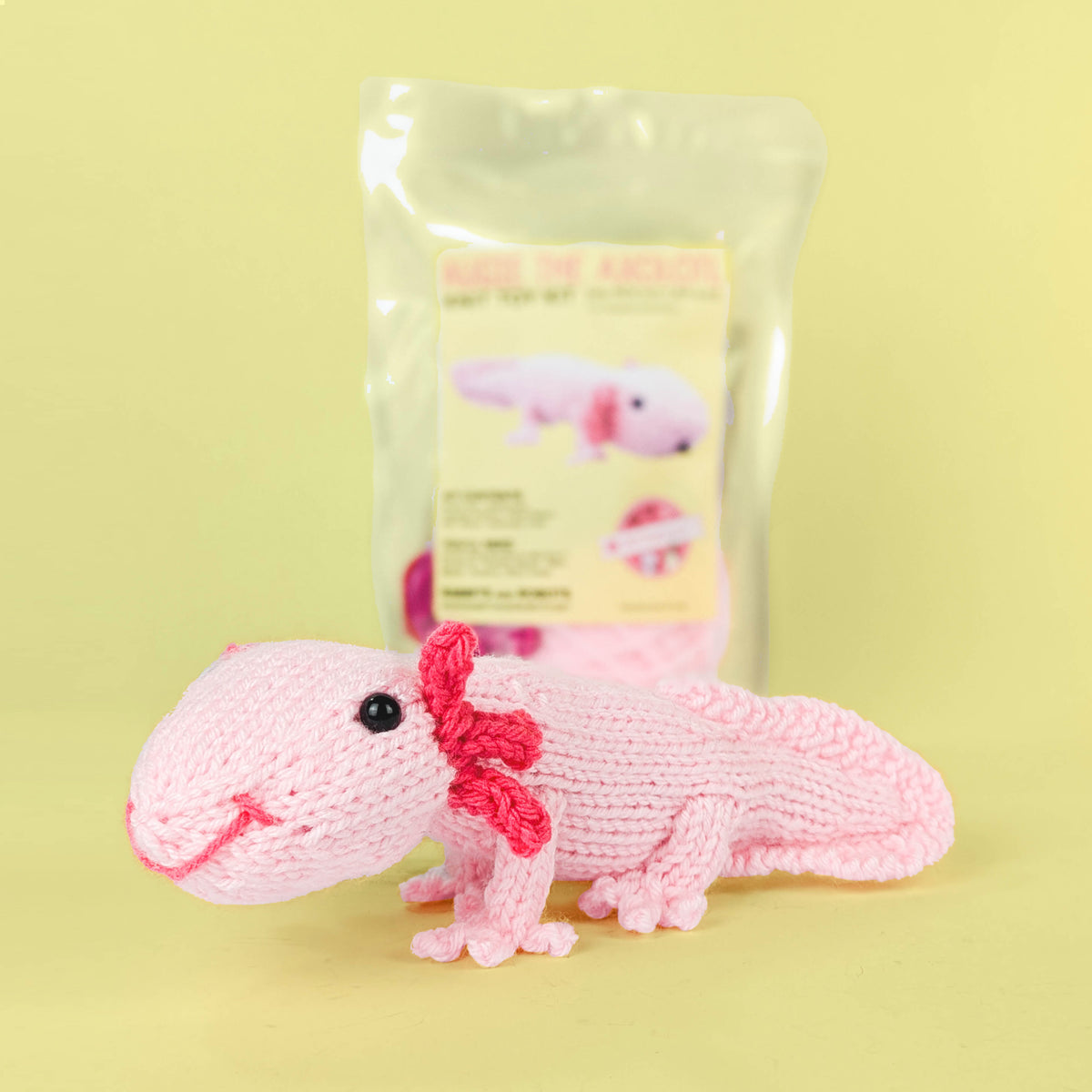Augie the Axolotl Knitting Kit