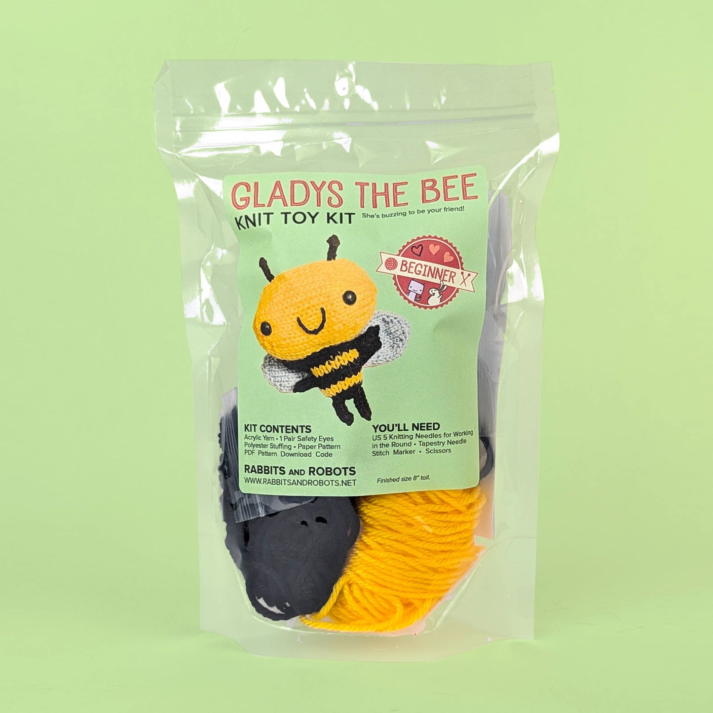 Gladys the Bee Knitting Kit