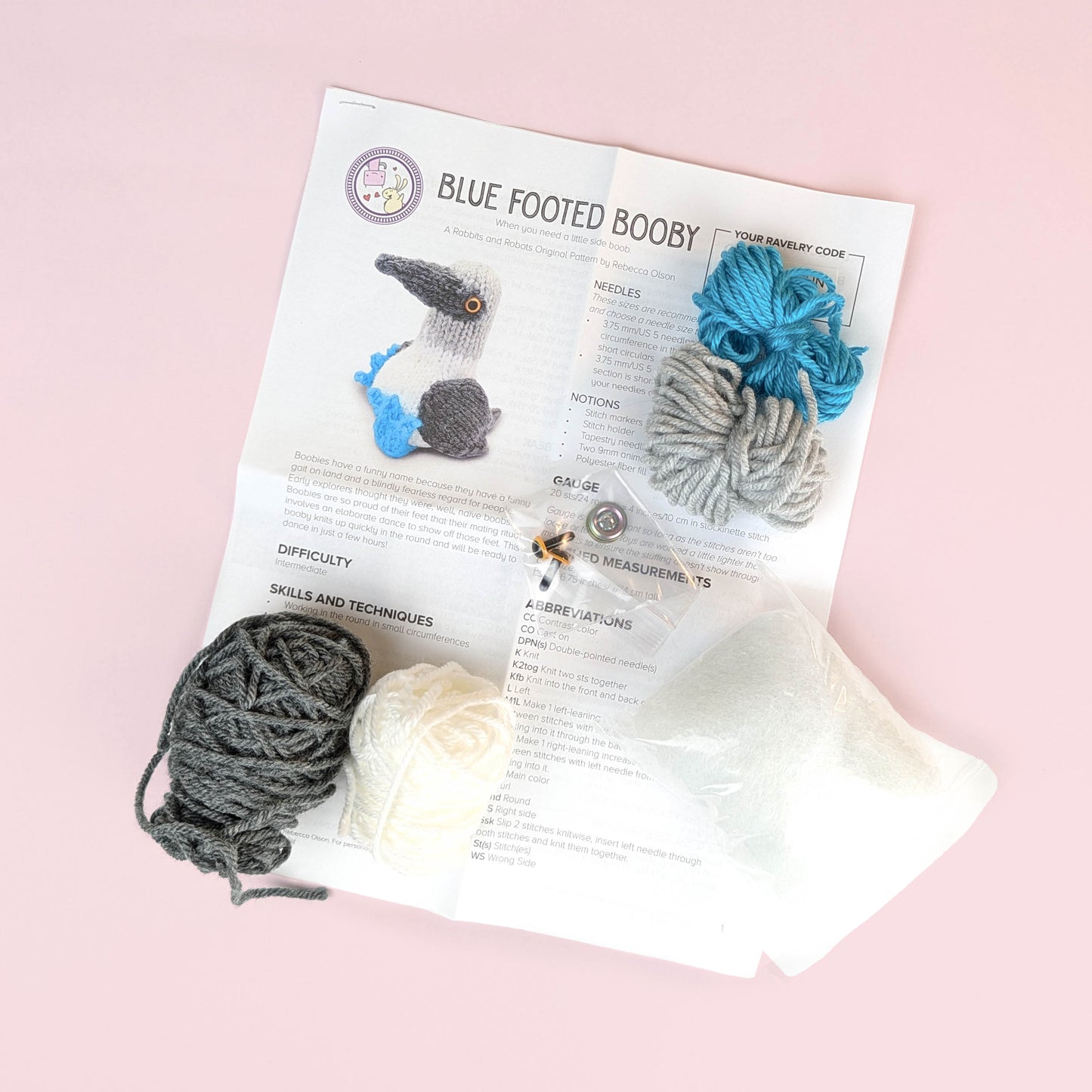 Blue Footed Booby Knitting Kit