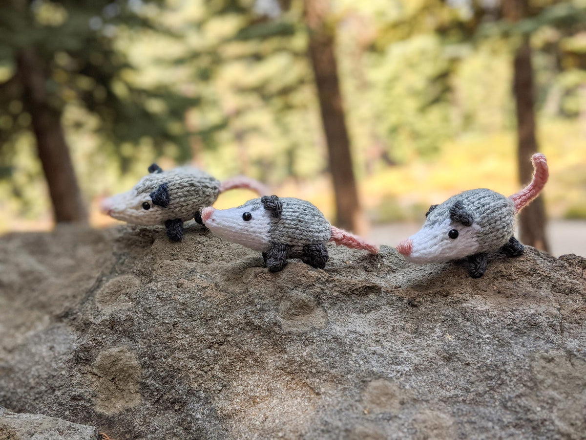 Opossum Family Knitting Pattern