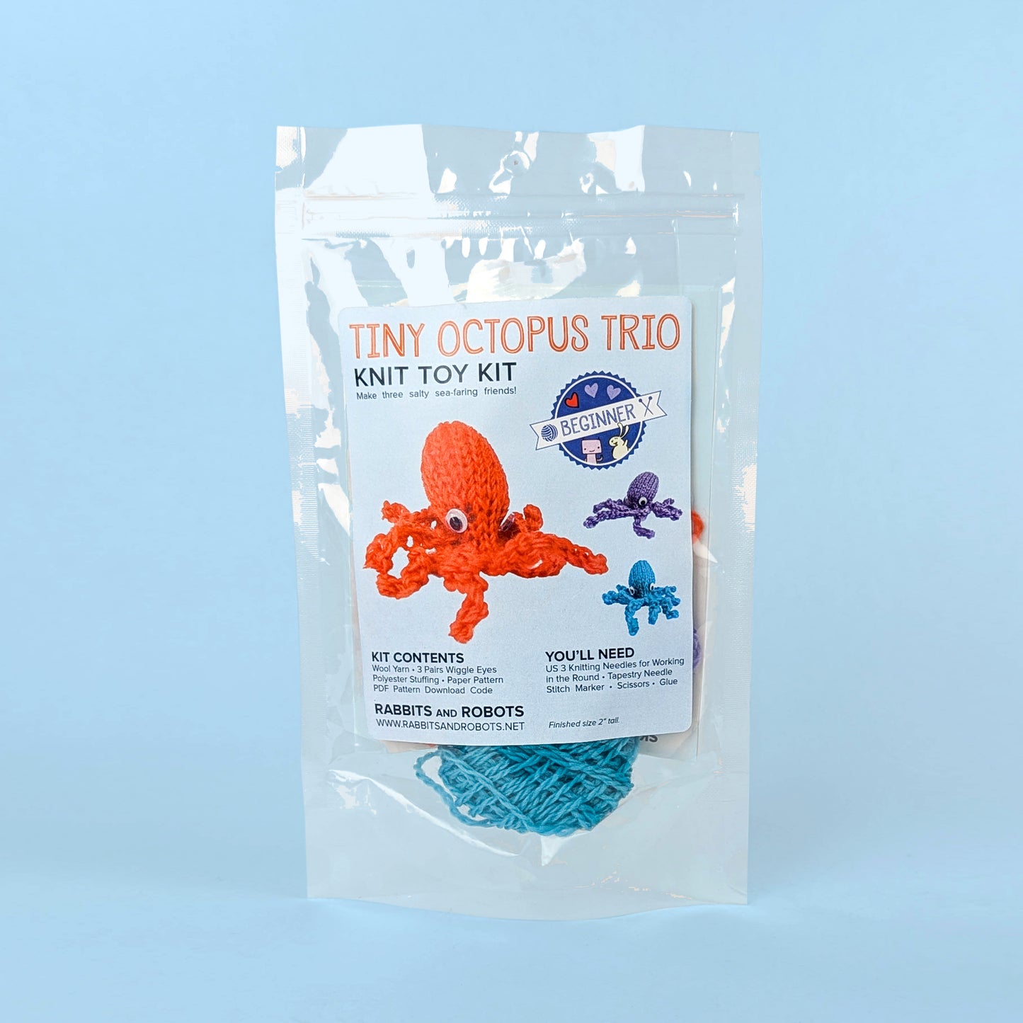 Tiny Octopus Trio Knitting Kit