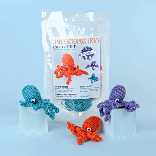 Tiny Octopus Trio Knitting Kit