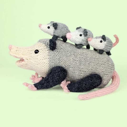 Opossum Family Knitting Pattern