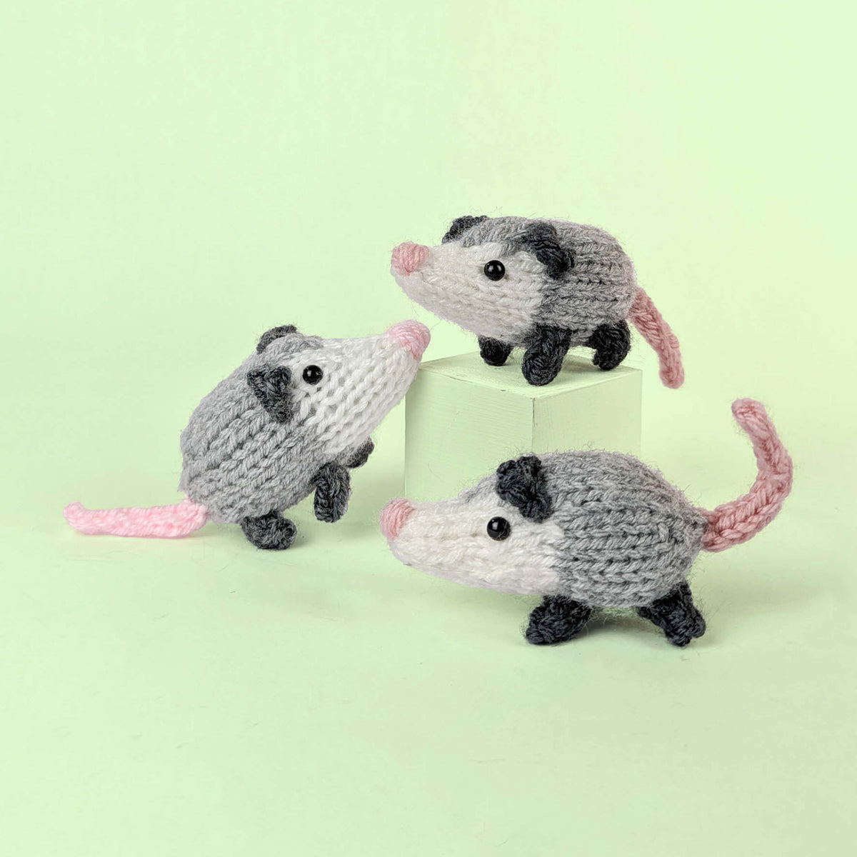 Opossum Family Knitting Pattern