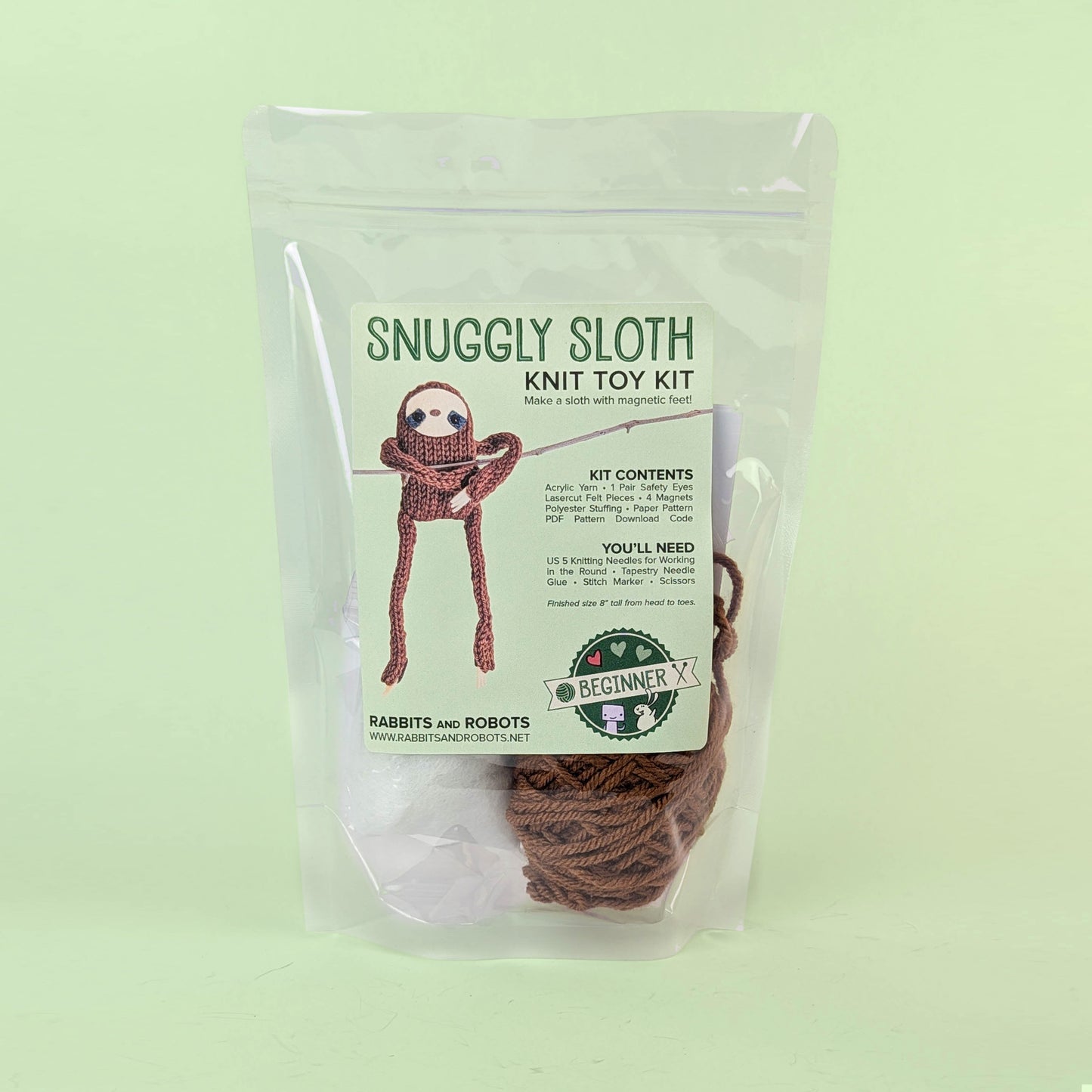 Snuggly Sloth Knitting Kit